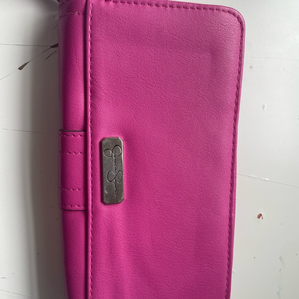 Pink Leather-Like, studded Jessica Simpson wallet